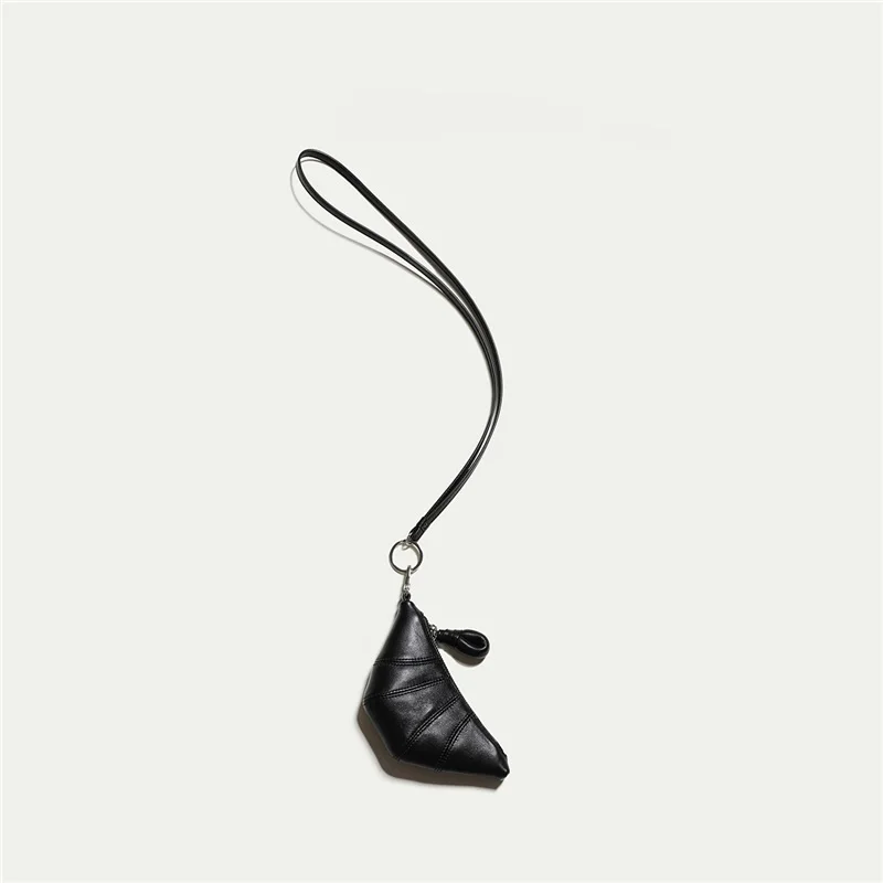 New PU Leather Ox Horn Bags for Women Summer Lady Purse Versatile Mini Zero Wallet Hanging Rope Hobos Shoulder Bag