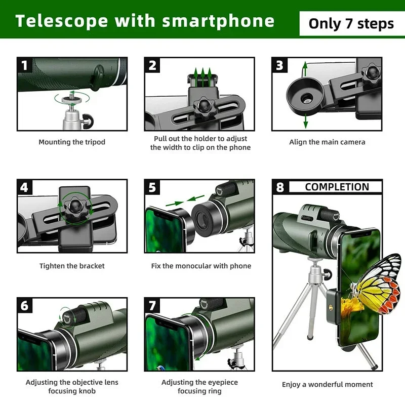 Portable Zoom HD 5000M Telescope Folding Long Distance Mini Powerful Telescope for Hunting Sports Outdoor Camping Travel