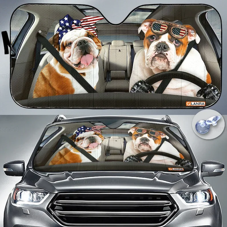 

Bulldog Car Sunshade, Bulldog Lover, Bulldog Car Decor, Gift For Dad, Auto Sunshade, Dog Car Sun Protector PHT042205R02