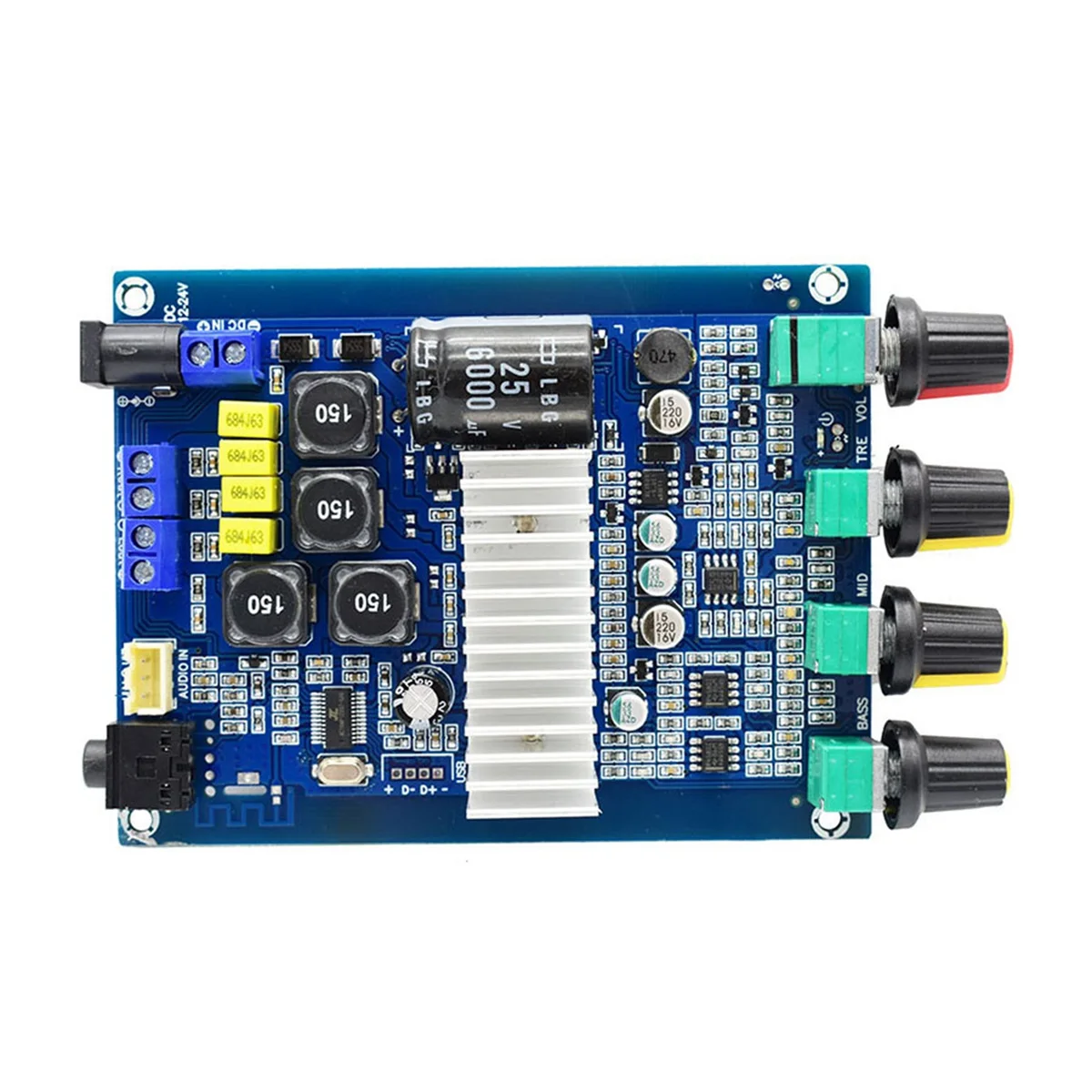 

TPA3116D2 Bluetooth 5.0 High-Power 2.0 Digital Home Audio Amplifier Board with Tuning DC 12-24V