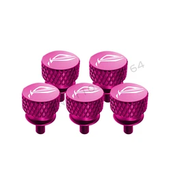 Premium Hand-Tighten Knurled Aluminum Thumb Screws with ROG Design - Multiple Color Options (Set of 5) (Pink)