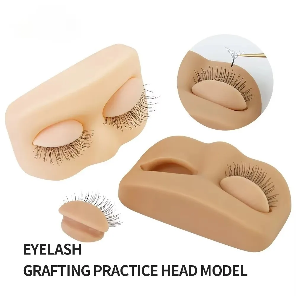 Removable Eyelids Eyelash Extension Training Head Replacement Eyelids Mini Size Mini Model Head Lash Practice Head