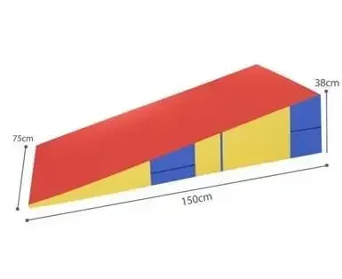 Inflatable Wedge Child Folding Play Mat, Triangle Shape Gymnastics Incline Wedge, Tumbling Mats, Outdoor Sports Equipment
