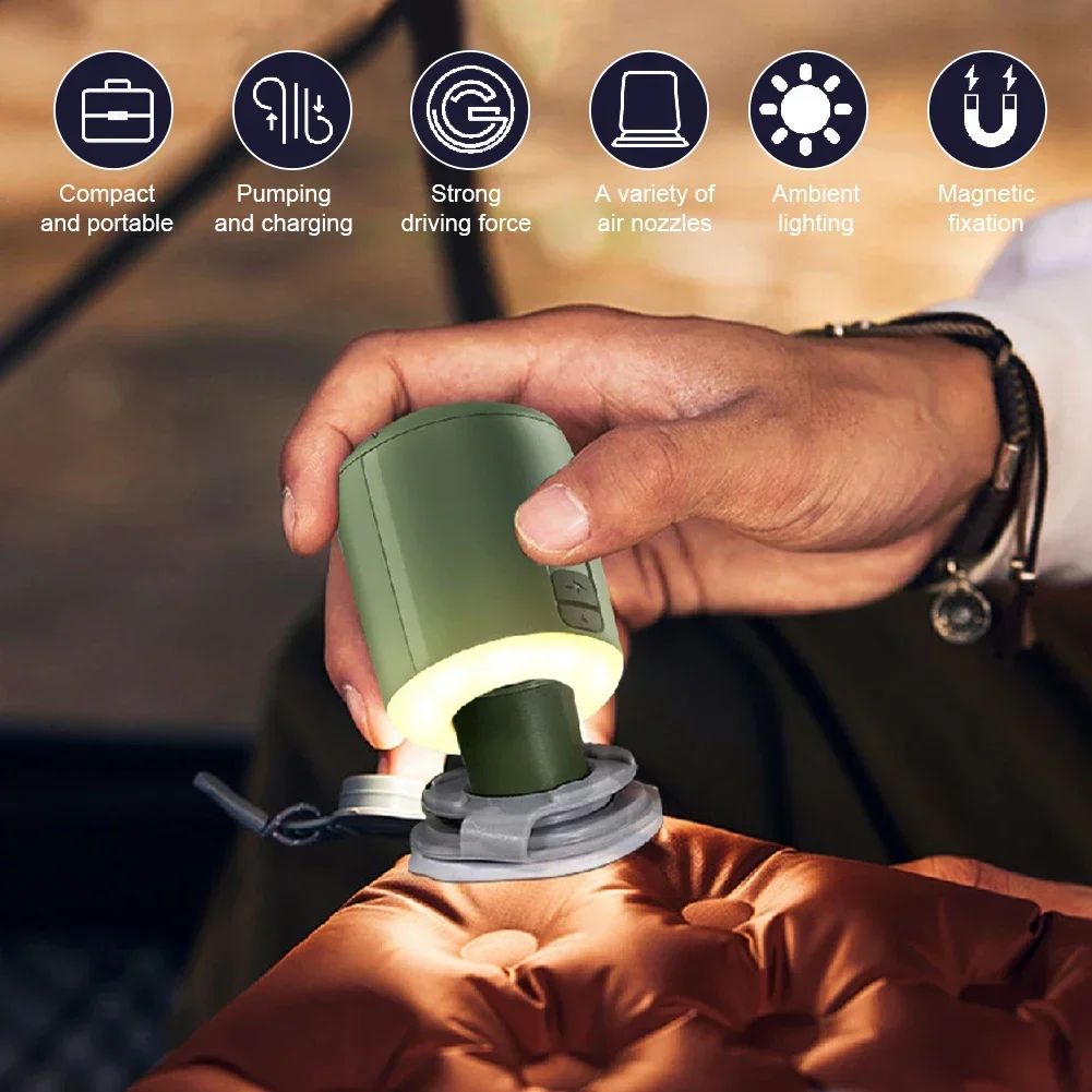 Description Picture 3 of itemElectric Air Pump Ultralight Portable Nano Pump 2 Rechargeable Battery with Camping Lantern for Air Cushion Air Pillow