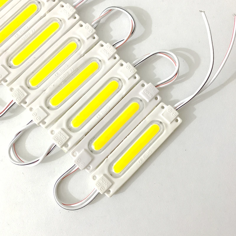 20개/세트 DC 24V 2W 6LED 인젝션 라이트 렌즈 포함 COB LED 모듈 방수 IP68 LED 백라이트 (간판 채널 문자용)