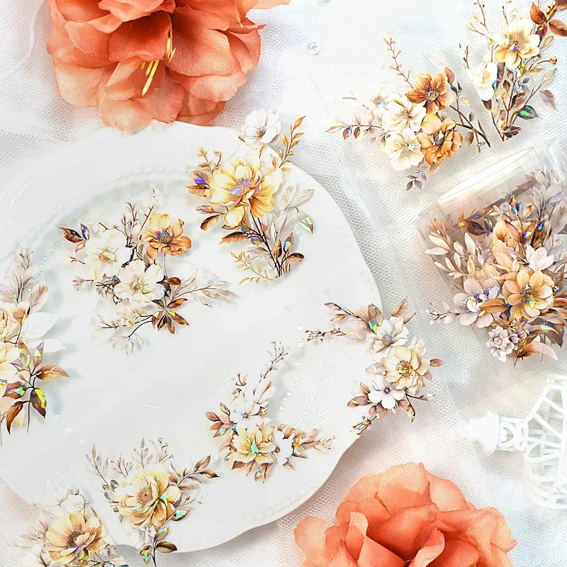 

2m/Roll Full of Flower PET Tape Transparent Decorative Masking Tape for Scrapbooking Journaling Diary Supplies DIY Craft