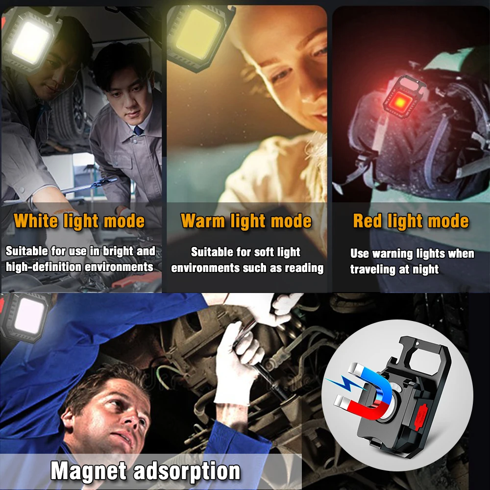 Portable LED Torch Mini Powerful Flashlight Waterproof Torch Pocket Work Light Multifunctional LED Lantern Camping Fishing Light