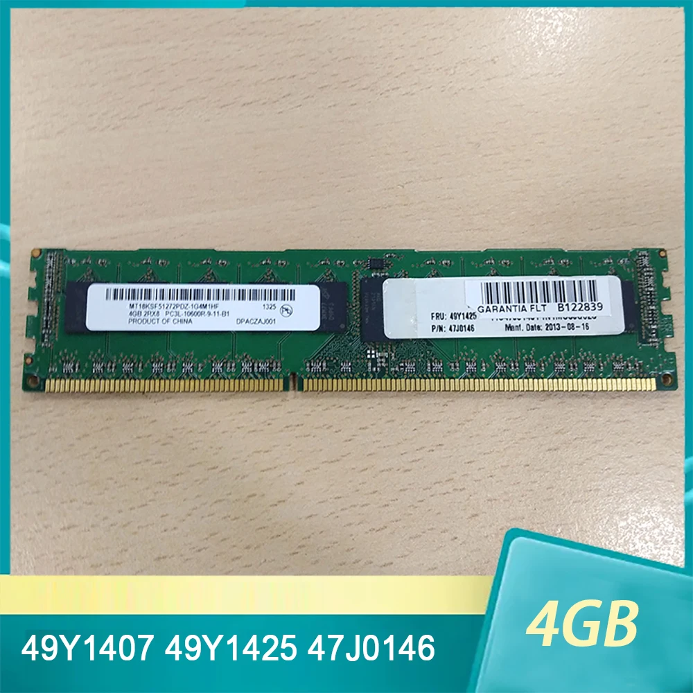 

For IBM RAM X3200 X3250 M3 3850 X5/4 X3950 X5 49Y1407 49Y1425 47J0146 4GB 2RX8 DDR3 1333 REG Server Memory High Quality