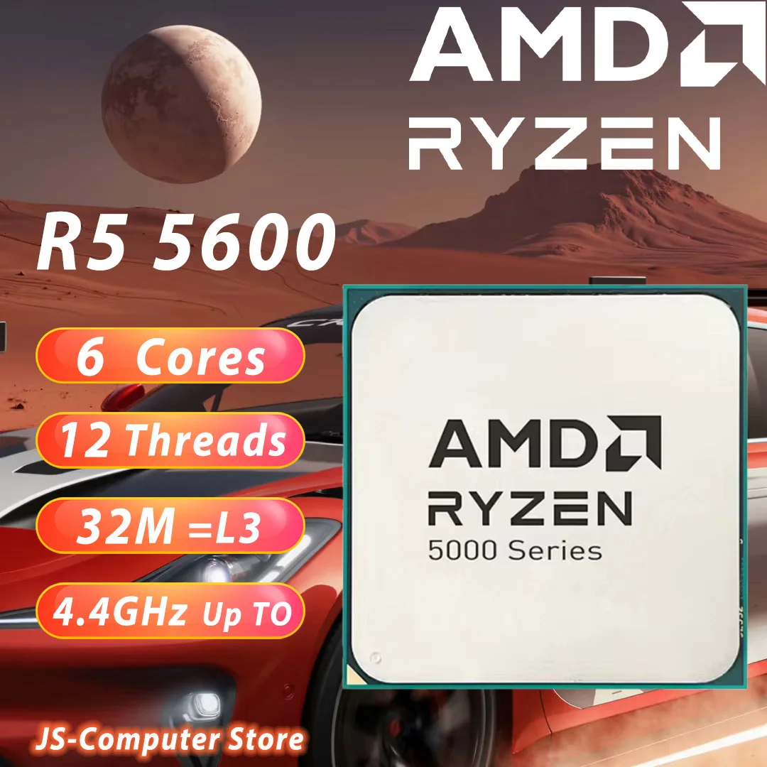 NEW AMD Ryzen 5 5600 R5 5600 3.5 GHz 6-Core 12-Thread NM L3=32M