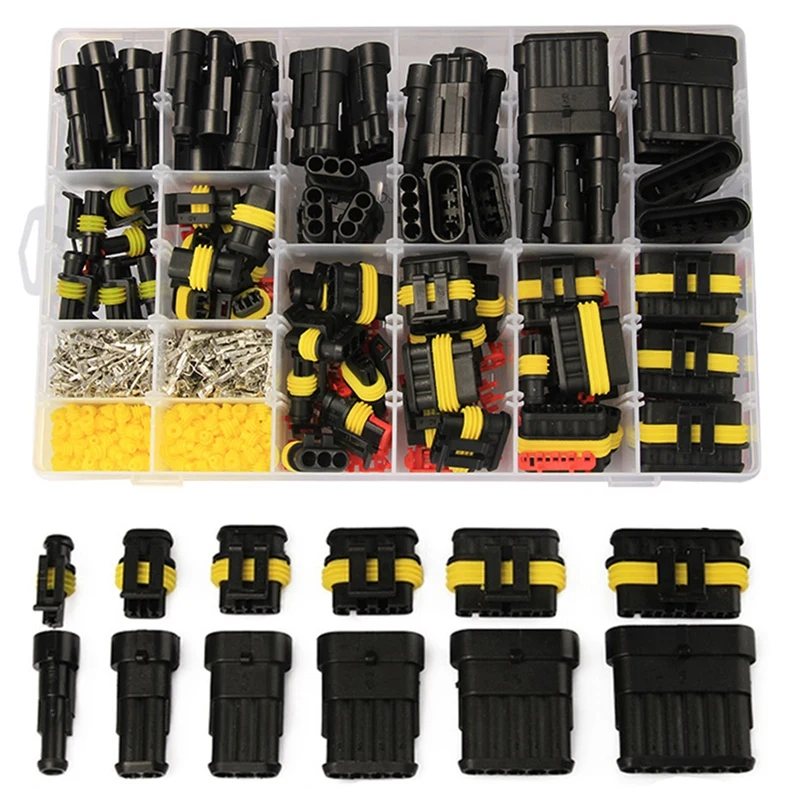 

708Pcs Waterproof Car Connector Terminal Block HID Xenon Lamp Wiring Harness Connector