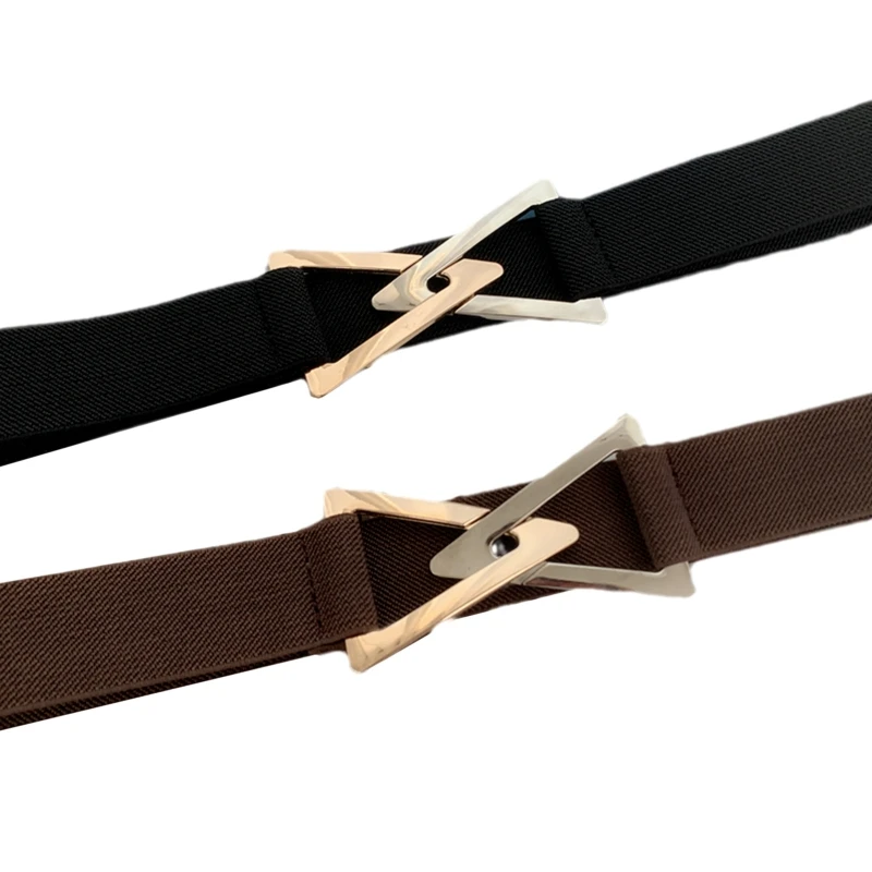 

Triangular Buckle Belt Stretchy Elastic Waistband Waist Belt Coat Belt
