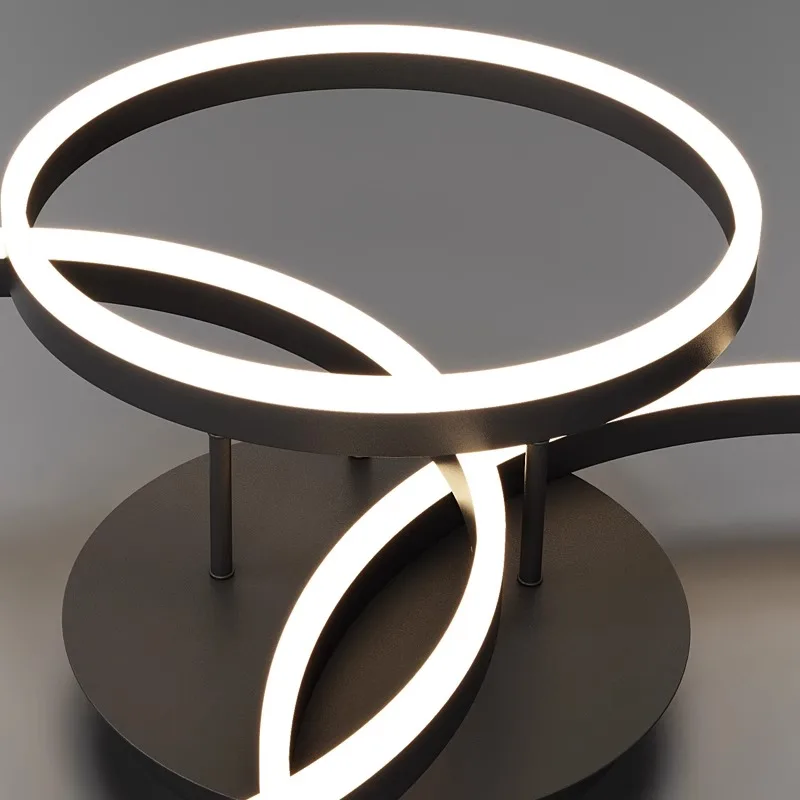 Modern Minimalism Round Ring Led Ceiling Lamp Dimmable Circles Living Room Lamps For Bedroom Lights Lightiing Lustre Luminaire