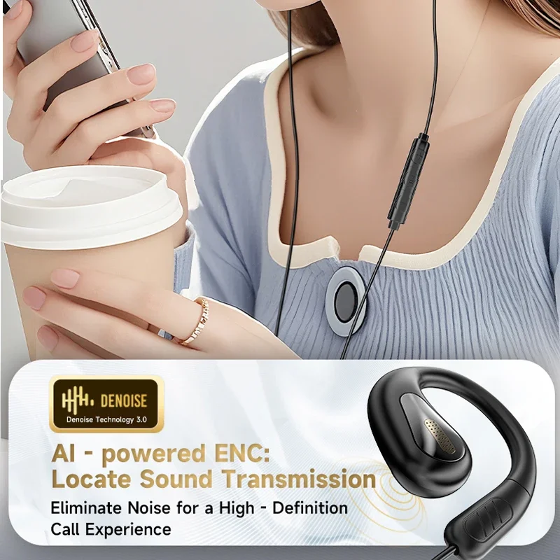 Cuffie da gioco sportive aperte cablate da 3,5 mm, tipo C, non in-ear, auricolari Hi-Fi con microfono ENC per un suono chiaro_voghion.com