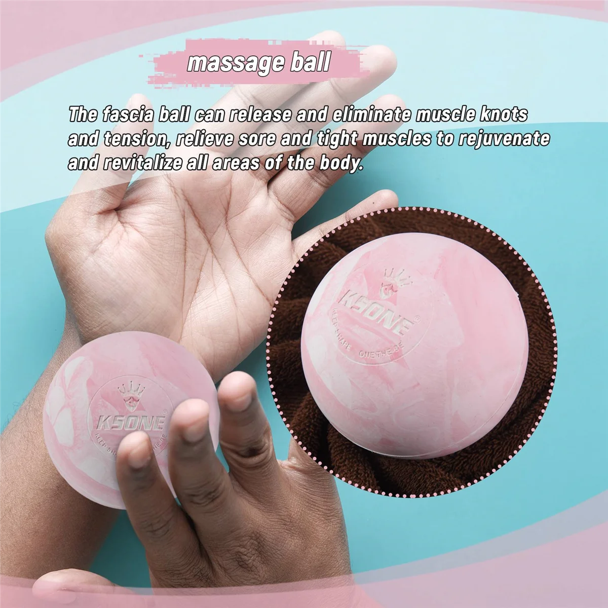 KSONE Lacrosse Massage Ball-Portable Fitness Massage Ball -Muscle Roller-Relaxation Soft Ball 3