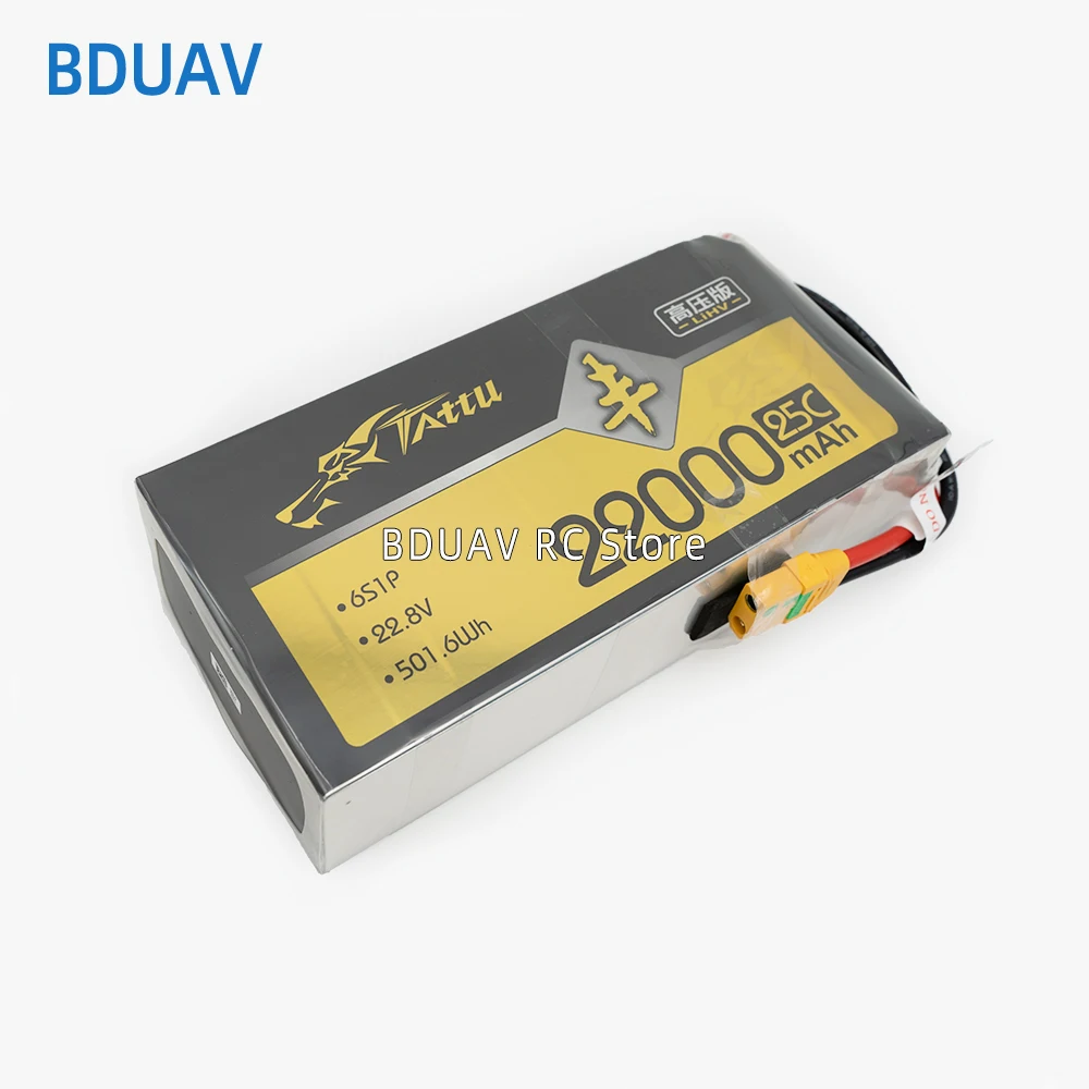 

Tattu UAV LiHV Lipo Battery 22000mAh 6S 22.8V 25C 501.6Wh For E416P Agricultural drone Aircraft Experimental Robots Dynamics