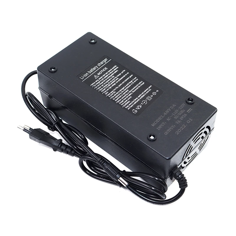 Pro Series 54.6V 5A fast lithium battery charger optimized for 13S 48V electric bike battery packs