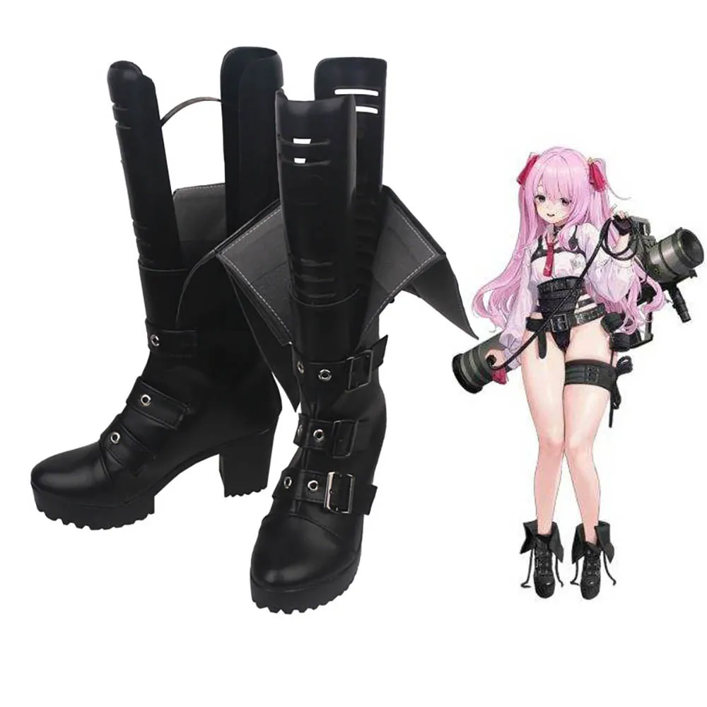 

NIKKE: Goddess of Victory Yuni Cosplay Boots High Heel Black Shoes Custom Made