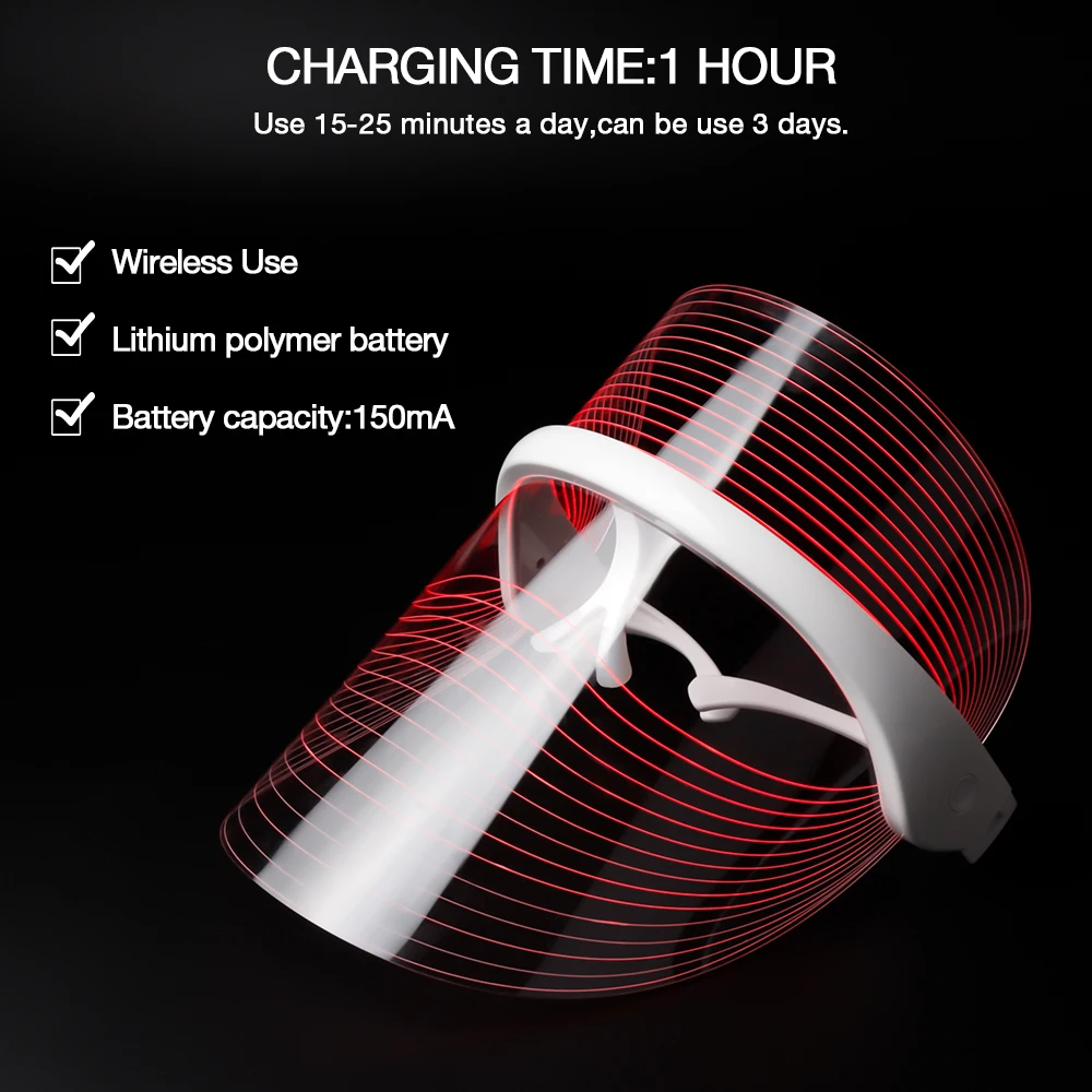 7 Colors LED Face Mask Photon Facial Beauty Mask Skin Rejuvenation Facial SPA Skin Care Tool
