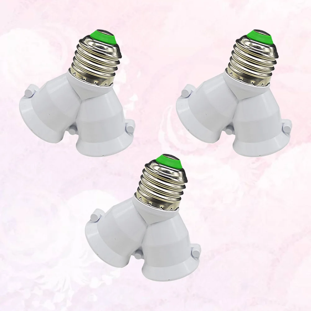 Lamp Head Base Adapter E27 To 2 E27 Lamp Holder Socket Y Shape Splitter Converter Lighting Accessories Bases 3 Pcs lamp holder lamp bulb holder