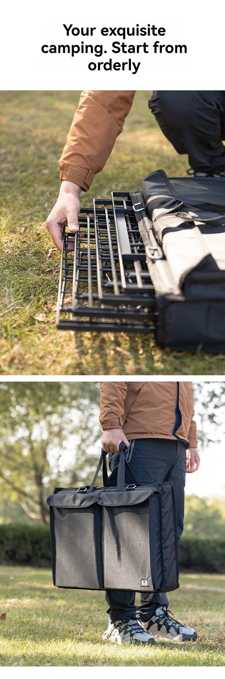 CK-B2 Teetisch-Tasche Camping IGT Zwei-Einheiten-Faltbare Tischtasche Einheitstasche Aufbewahrungstasche Stoßfeste Verstärkte Tischtasche – Detail 6