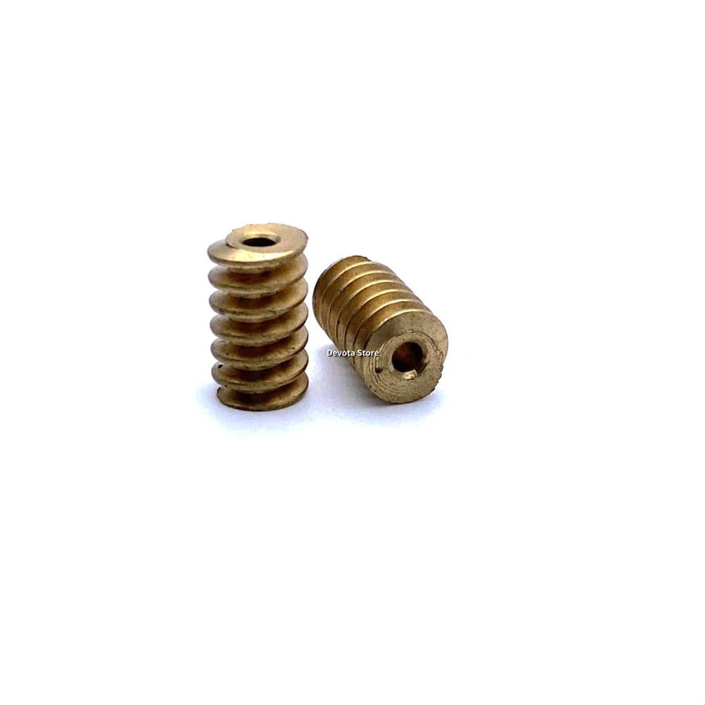 Motor gear transmission gear electric bike gear 0.5M copper worm gear DIY motor shaft diameter 6/7mm length 10/12mm hole 1.98/2.3/3MM