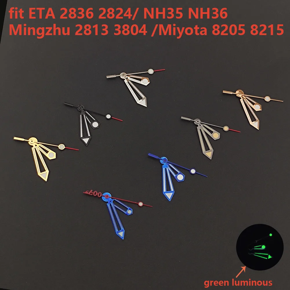 시계 바늘 야광 핸즈 핏 NH35 NH36 ETA 2836 2824 Miyota 8205 8215 821A mingju DG 2813 3804 무브먼트 007 스타일 