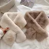 Korean Winter Faux Rabbit Fur Scarf Women Girls Scarf Soft Plush Scarves Solid Color Neck Collar Warmer Stuff Christma Gift 1