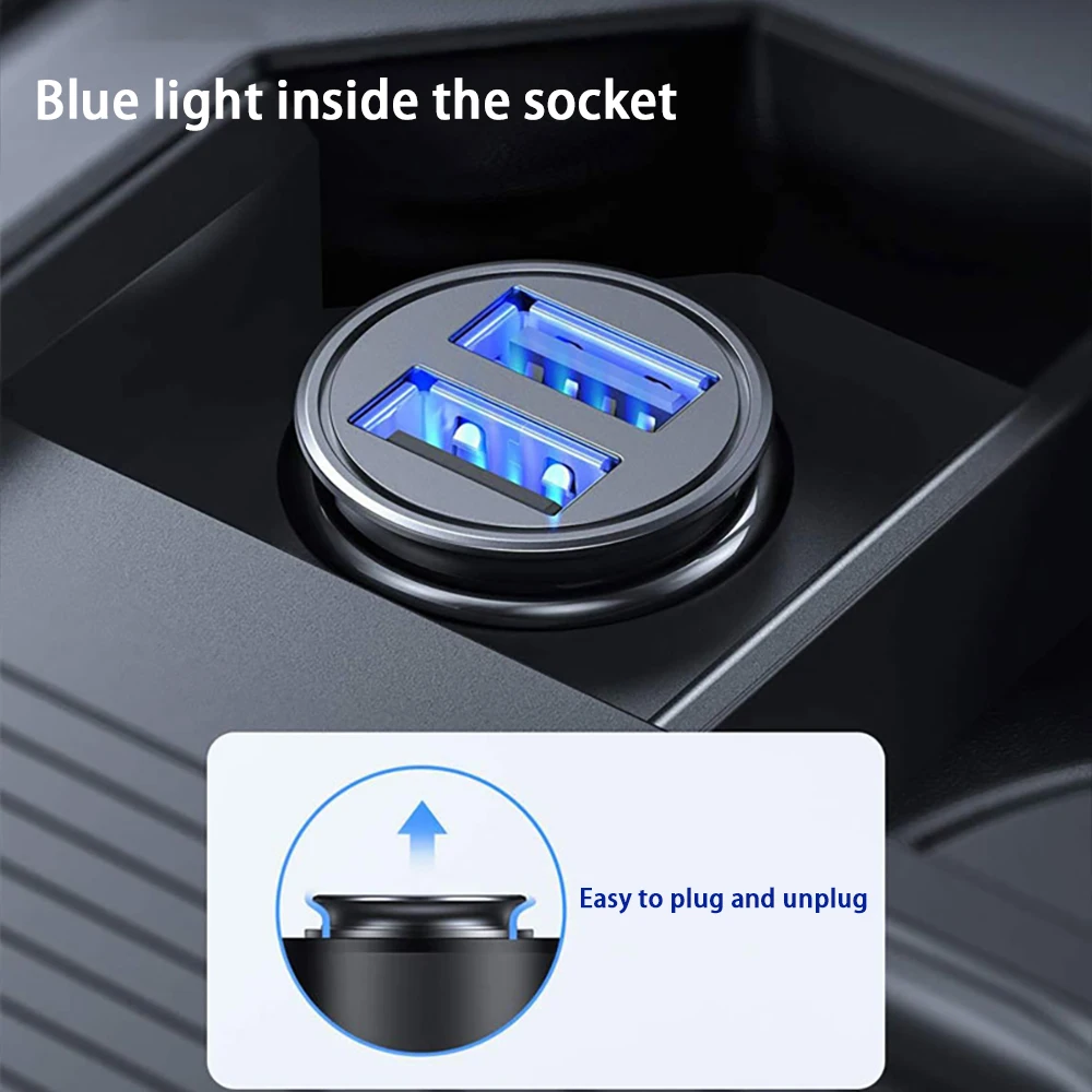

4.8A Dual USB Car Charger Fast Phone Charger for iPhone Samsung Mobile Phone Adapter in Car Smartphone Tablet Quick Charger
