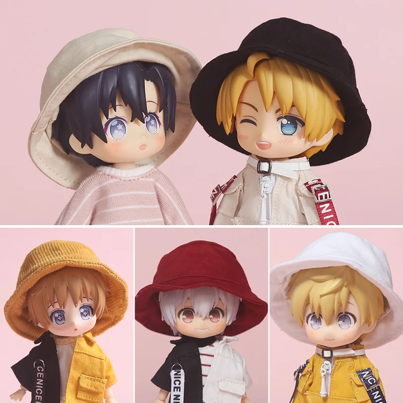 Ob11 Doll Fisherman Hat Suns Hat Cute Animal Style Hat Molly, Obitsu11, GSC Clay Head, 1/8, 1/12BJD Doll Hat Accessories a thousand splendid suns