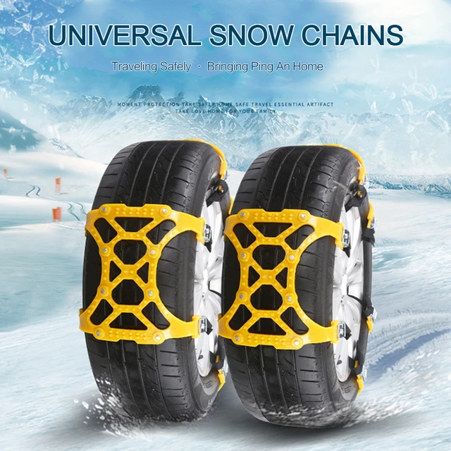 New Style Universal Snow Chains For Car/Van, Adjustable Universal Emergency  Anti Skid Tire Chains Winter Driving Security Tire Chains For Cars S L