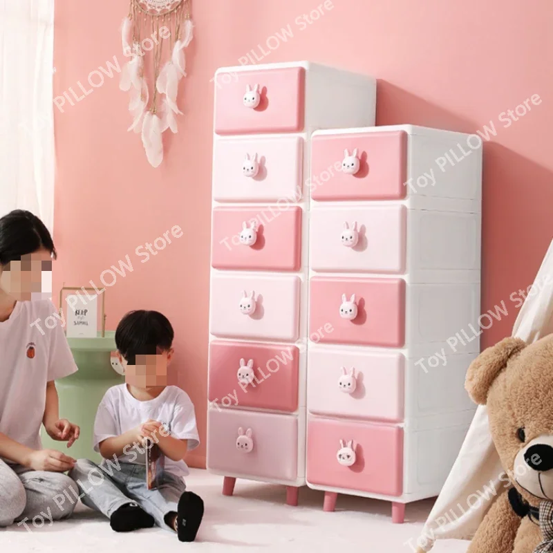 Pink Nordic Cute Nightstands for Kids, Korean Corner Cabinets, Kids Bedroom Furniture, YN50CN