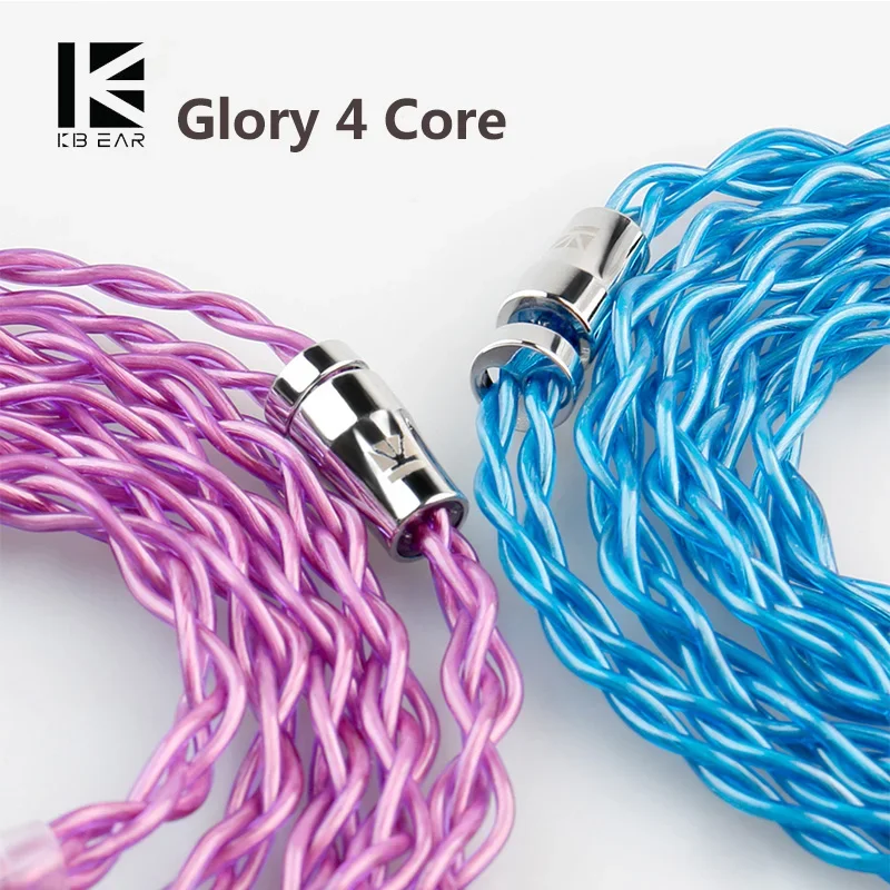 

KBEAR Glory 4Core 6N Single Crystal Copper Upgraded Earphone Cable 2PIN/QDC/MMCX/TFZ Earbuds Connector for KS1 LARK 7HZ ZERO TFZ