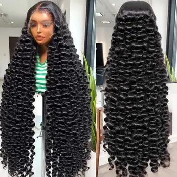 Curly Deep Wave 13x4 13x6 HD Lace Front Wig Pre Plucked 200% Density Water Wave 5x5 Glueless Wigs Human Hair For Black Women 1