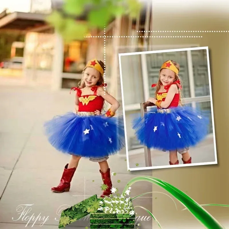 Wonder Girls Halloween Costumes Tutu Dress Super Hero Inspired Clothes Anime Cosplay Costume Birthday Party Clothes