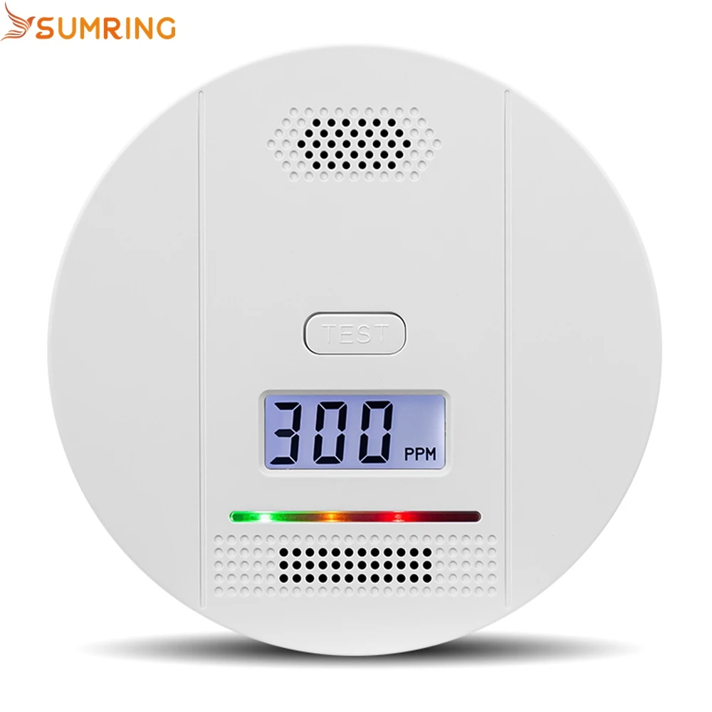 Household Fire Alarm Gas Leak Alarm System LCD Display Carbon Monoxide CO Gas Leak Detector