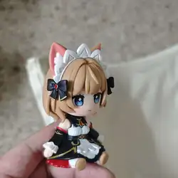 Sandrone Cat Cute Sitting Pose Anime Figure Statue - Desktop Decoration Ornament - Approx. 8cm (Sandrone)