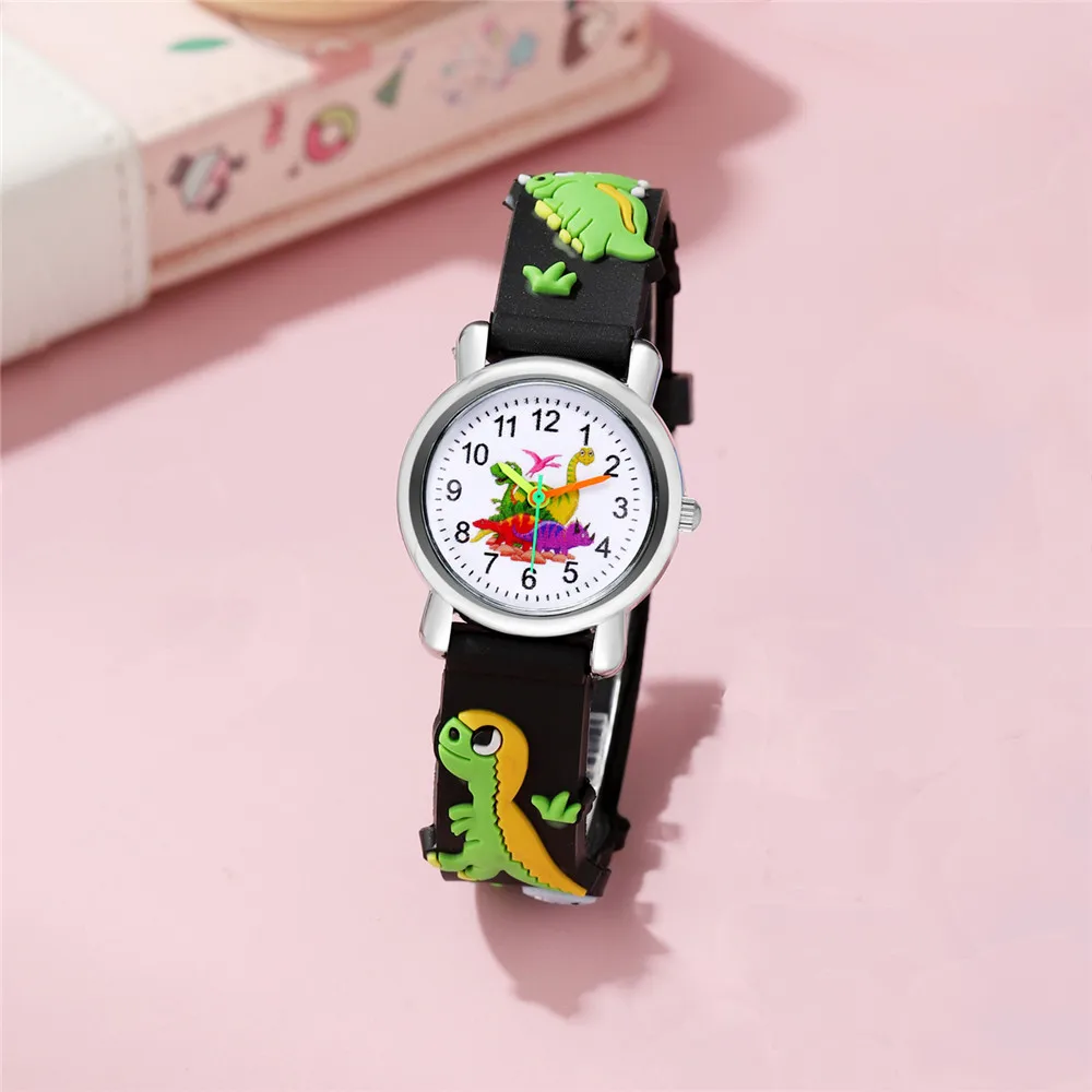 Cute dinosaur silicone band quartz Children's cartoon watch 4