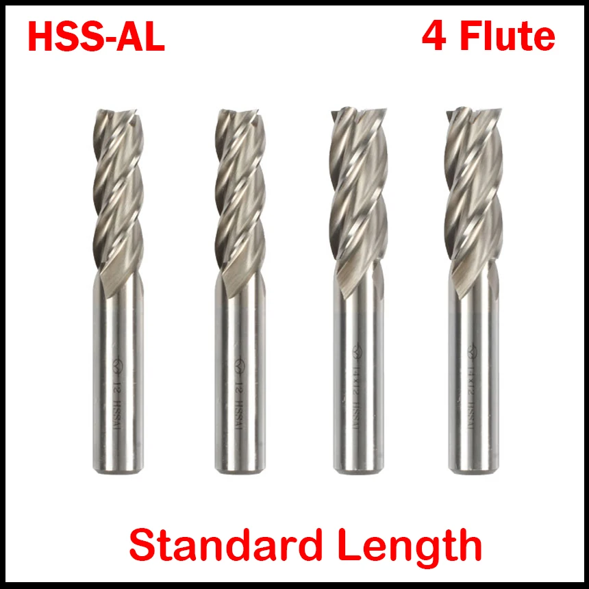 

22mm 25mm Cutting Edge Diameter HSSAL 4 Flute Straight Shank Fully Ground Center Flat End Mill Milling Cutter