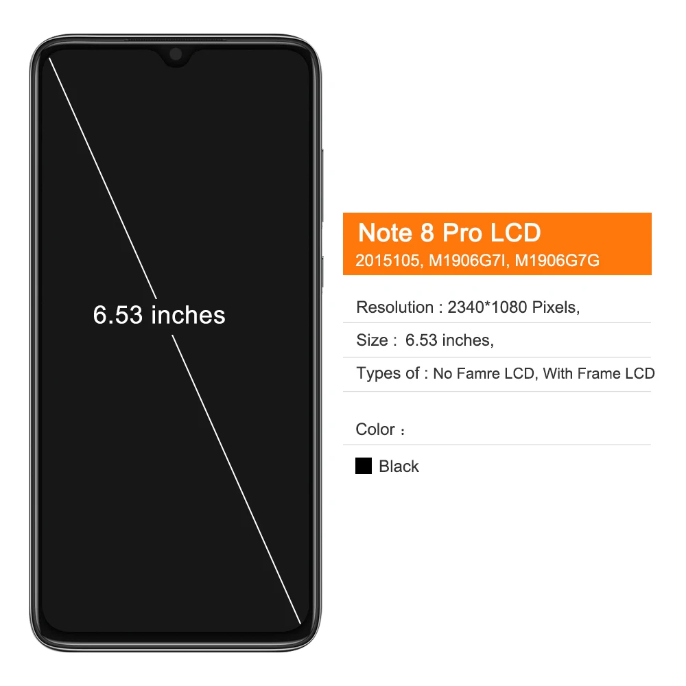 Original Ecran Display LCD Complet Vert Pour Xiaomi Redmi Note 8 PRO