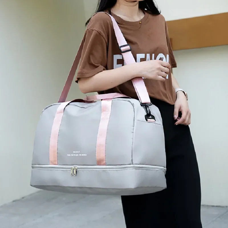 Gym Bag Women Fitness Handbag Large Sports Wet and Dry Separation Swimming Yoga Shoulder Bags Traveling Bag with Shoes Warehouse 2