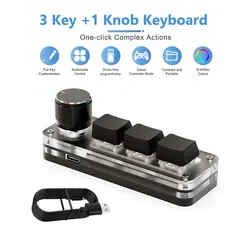 RGB Mini Macropad Mechanical Keyboard with Customizable Programming and Red Switch Keypad (Black)