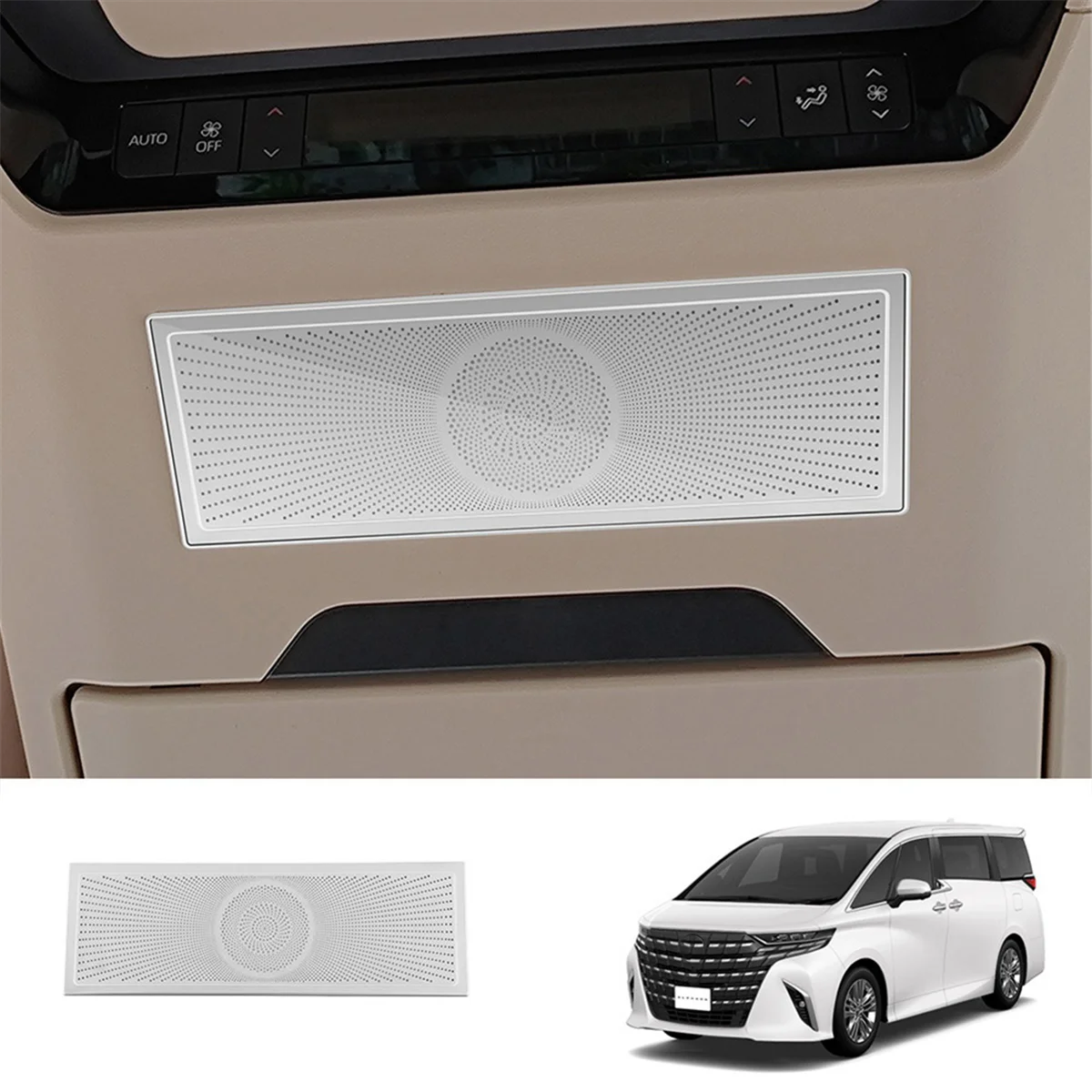 

Крышка колонки Среднего ряда из нержавеющей стали для Toyota Alphard/Vellfire 40, внутренняя отделка серебристого цвета