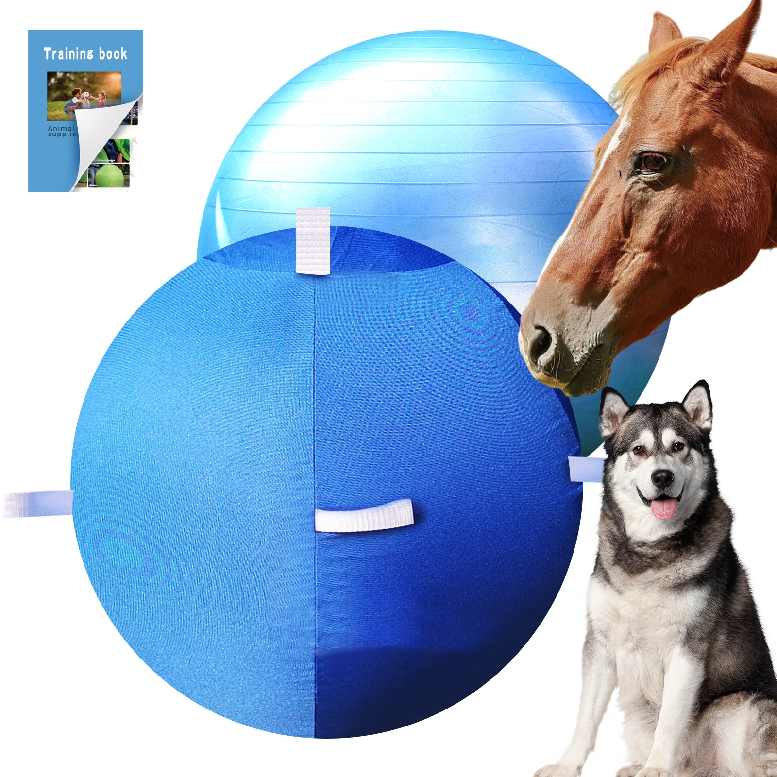 

Лошадиный мяч 65 см/25 дюймов с ремешками, травяной мяч для собак Blue Heelers, гигантские лошадиные мячи для игр для лошадей для игры с
