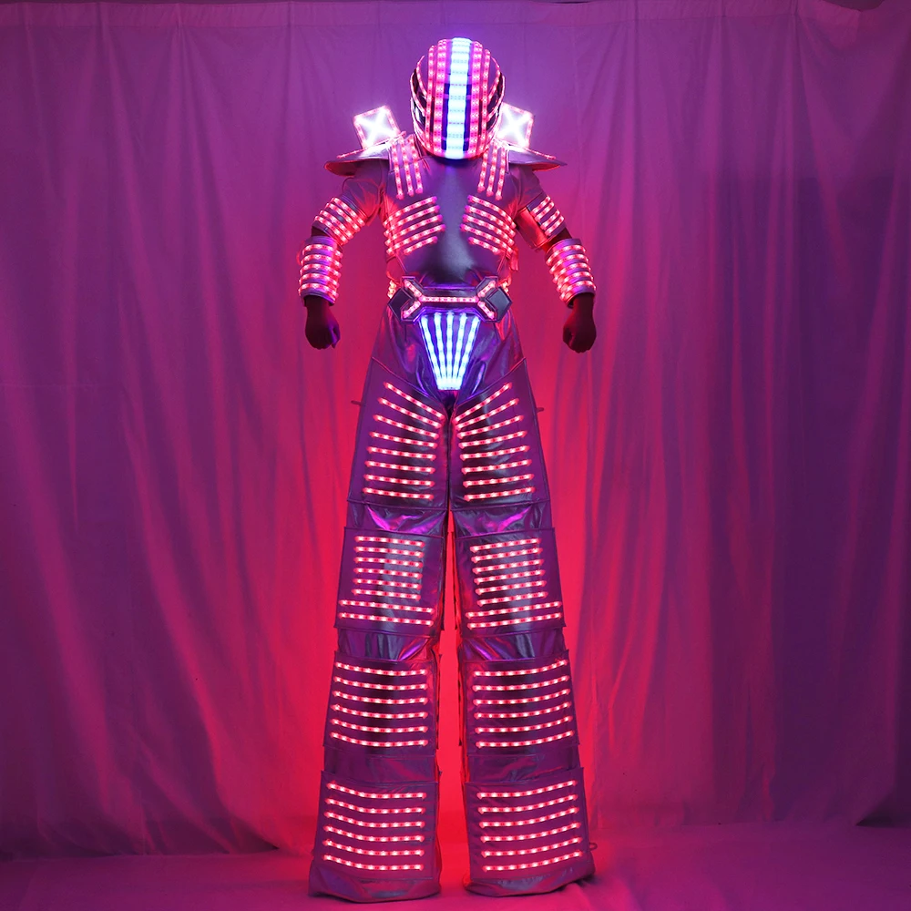 LED Robot Suit Costume Clothing used with High Heel Predator LED Costume XXXL / Black Material