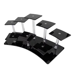 Acrylic Multi - Purpose Display Stand for Desserts, Collectibles, and Jewelry (Black 8 Seats)