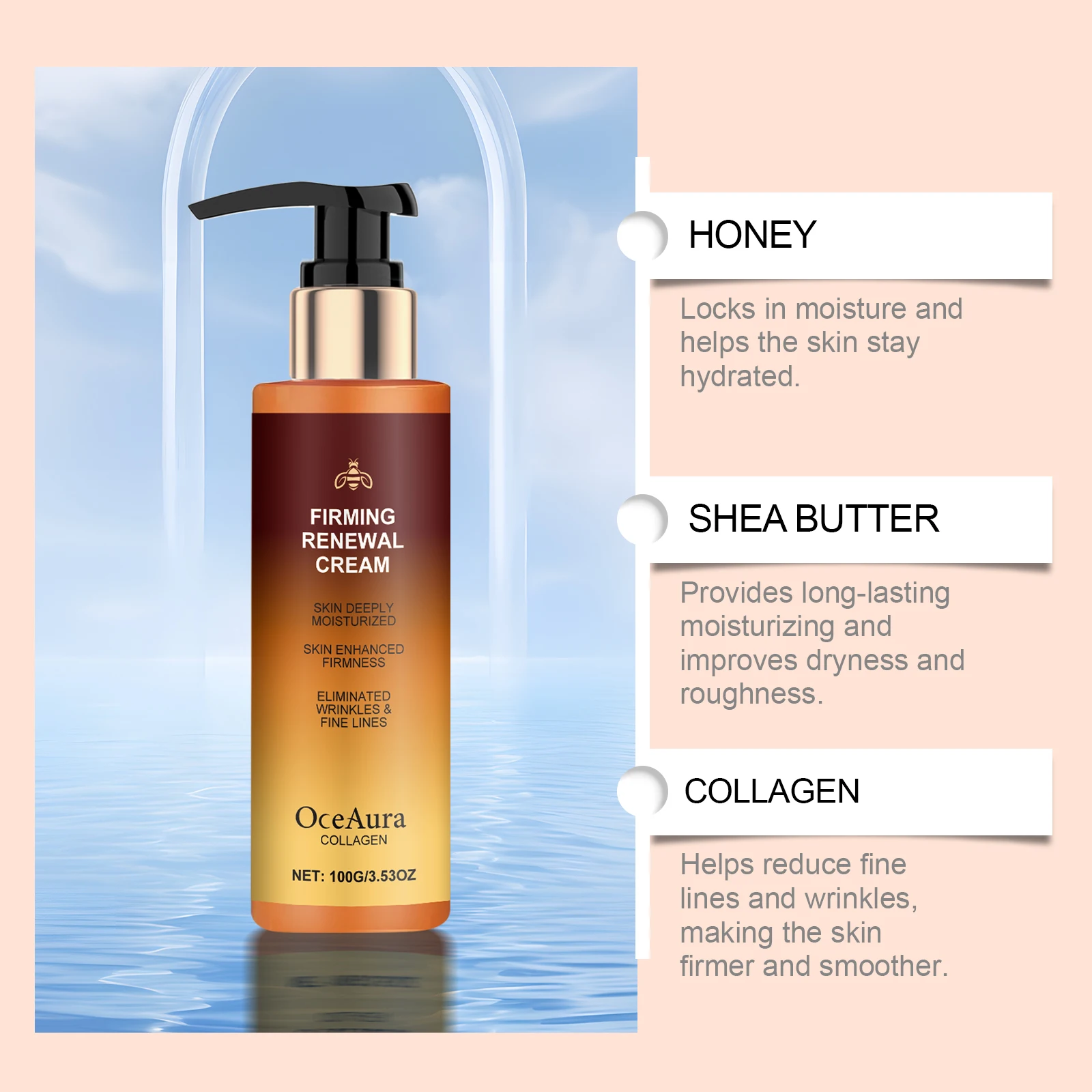 Oceaura Collagen Body Firming Anti Wrinkle Cream Whitening Lighten Improve Sagging Skin Repair Dryness Moisturizing Body Lotion 2