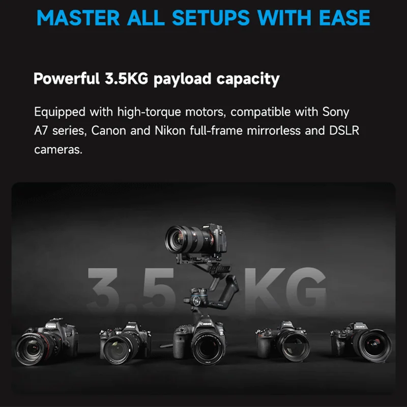 FeiyuTech SCORP-C 2 Gimbal Camera Stabilizer For DSLR&Mirrorless 3.5kg Payload, AI Tracking, Native Vertical Shooting_voghion.com