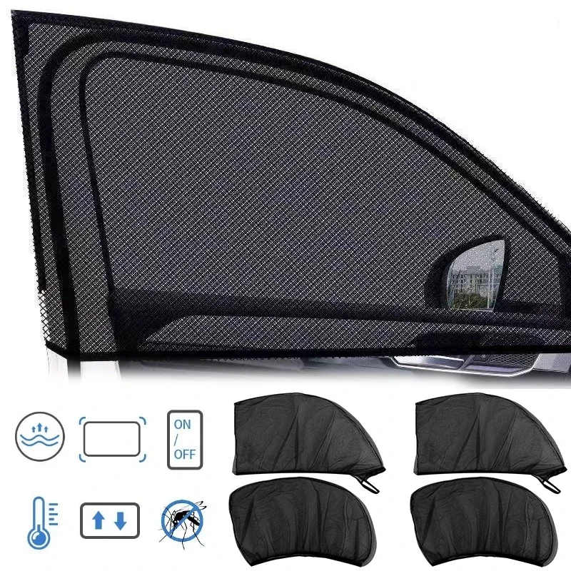 Universal Car Sunshade UV Protection Anti-Mosquito Blackout Side Curtain