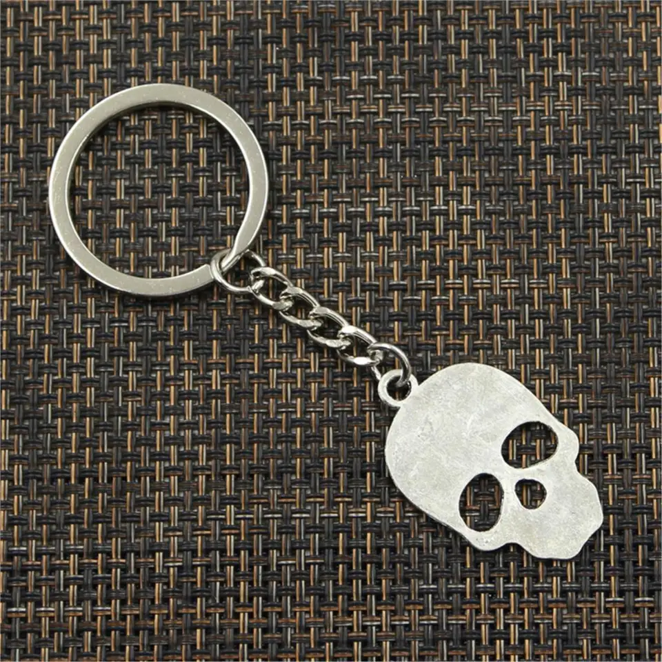 GENSMILE 3 Portachiavi Teschio In Metallo Con Anelli – Stile Punk Gotico, Portachiavi Regalo Per Uomo E Donna, In Sacchetto Di Velluto