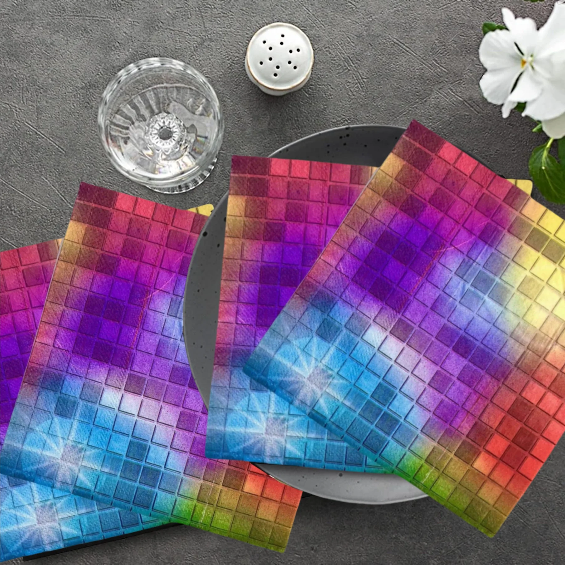 30pcs Dazzling Disco Ball Napkin Vintage Love Ways Disco Party Supplies Disco Cocktail Napkin Disposable Napkin Disco Bachelorette Birthday Prom Decor